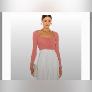 Michael Costello × REVOLVE Hallie Bodysuit in Mauve